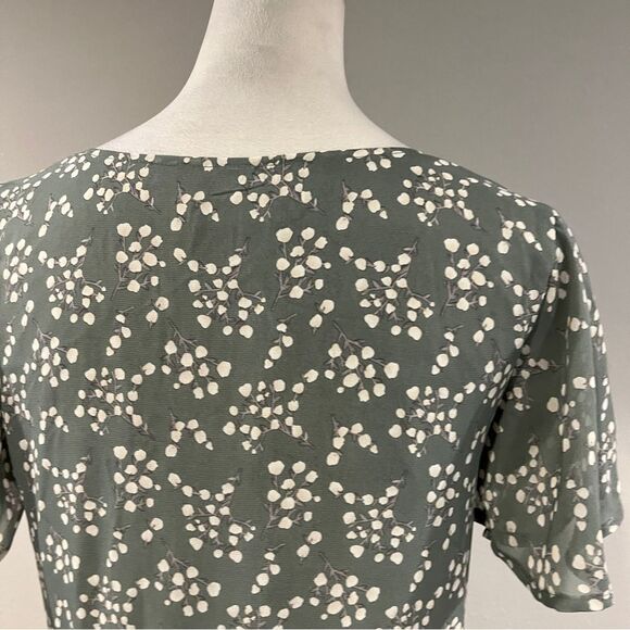 Mikarose Floral Print short sleeve Tiered mini Dress size small - Picture 7 of 13